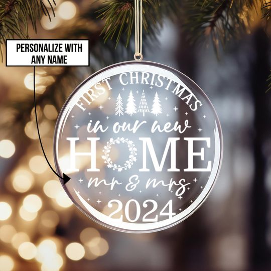 Personalized Our First Christmas Ornaments  Bundle, Christmas ornament  , Acrylic Ornament