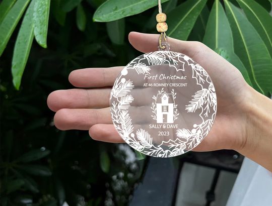 Personalized Tiny House Ornaments  Bundle, Christmas ornament, Acrylic Ornament  , Glowforge