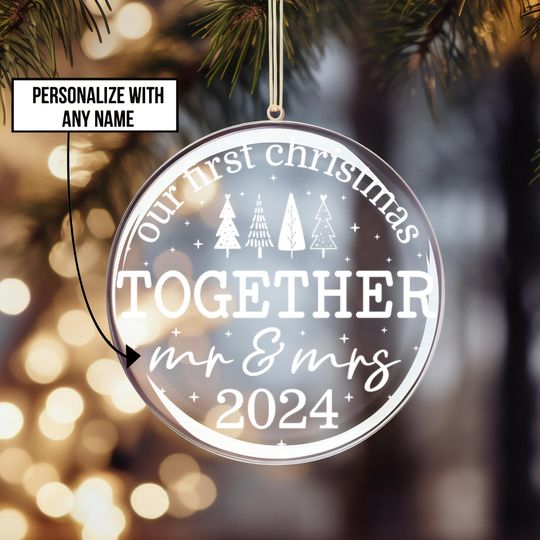 Personalized Our First Christmas Ornaments  Bundle, Christmas ornament  , Acrylic Ornament