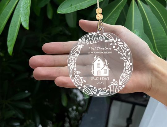 Personalized Tiny House Ornaments  Bundle, Christmas ornament, Acrylic Ornament  , Glowforge