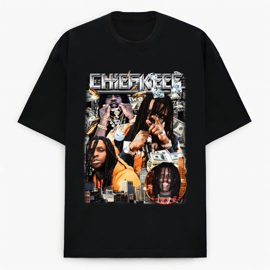 Chief Keef Hip Hop Vintage Bootleg Retro 90s Streetwear Rapper Graphic Rap Tee T-shirt
