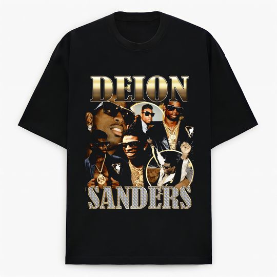 Deion Sanders Hip Hop Vintage Bootleg Retro 90s Streetwear Rapper Graphic Rap Tee T-shirt
