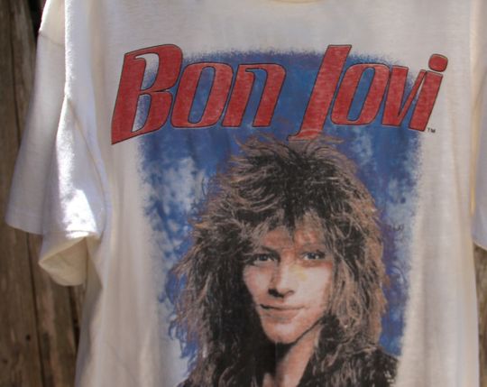 Vintage  Bon Jovi  Slippery When Wet  signature tee