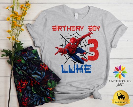 Spiderman Shirt, Spiderman Birthday Shirts