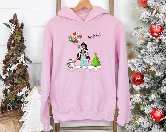 Princess Jasmine Christmas Hoodie, Disney Jasmine Sweatshirt