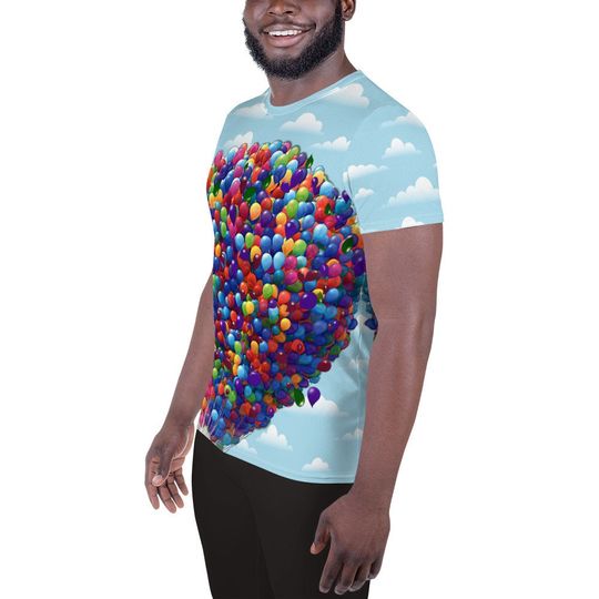 Balloons Men's T-shirt  – Fun Cartoon Casual Graphic Tee for Adults