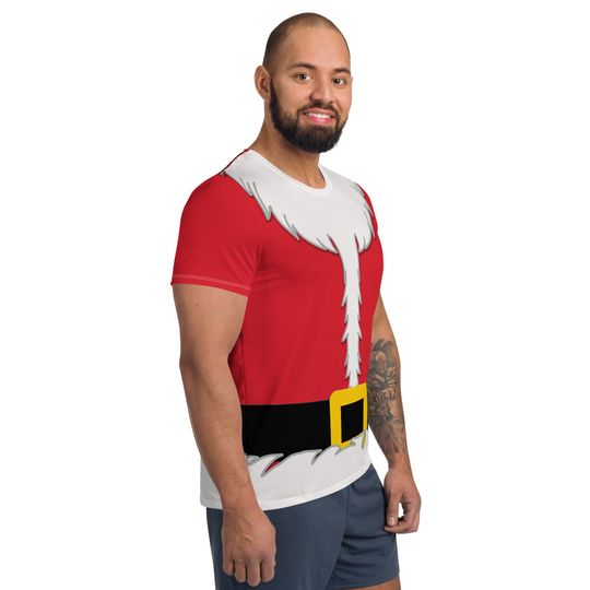 Santa Men's T-shirt – Fun Cartoon Casual Graphic Tee for Adults