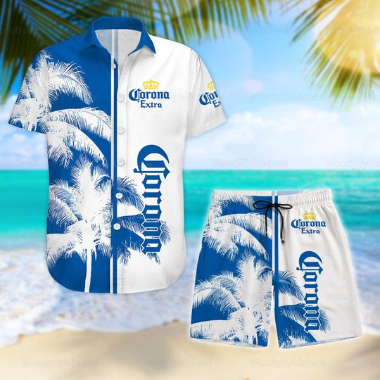 Corona Beer Hawaii Shirt/Shorts, Coconut Tree Shirts