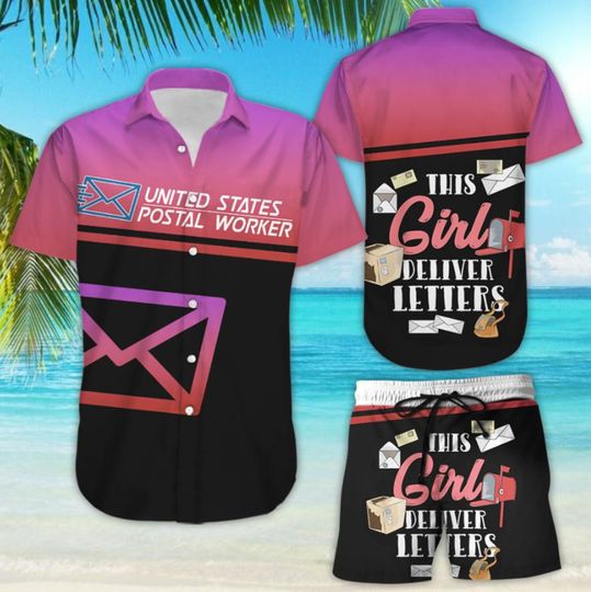 Postal Worker Girl Hawaii Shirt