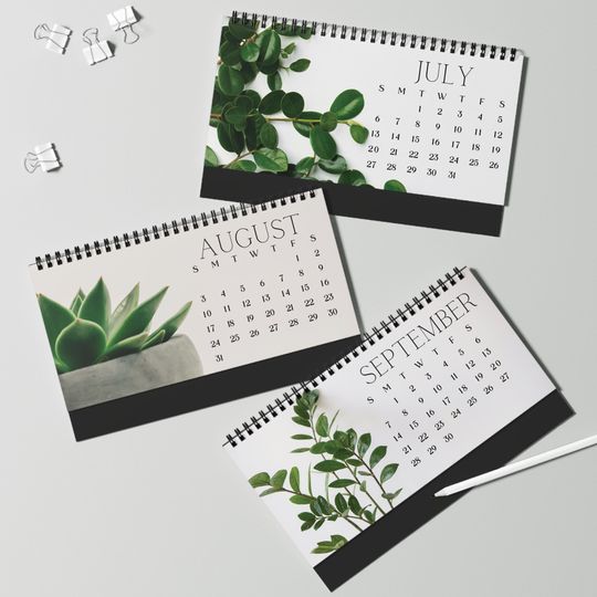 Tropical Plant Desk Calendar for Office Decor