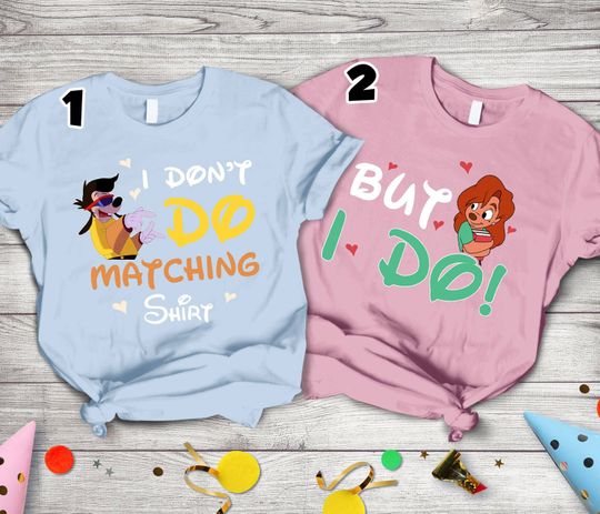 Disney A Goofy Movie Vintage 90s Max and Roxanne, Disney Couple Matching T-shirt