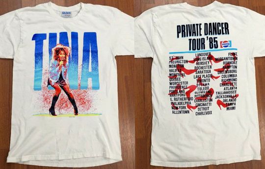 Vintage Tina Turner Private Dancer Tour 1985 T-Shirt, Tina Turner T-Shirt