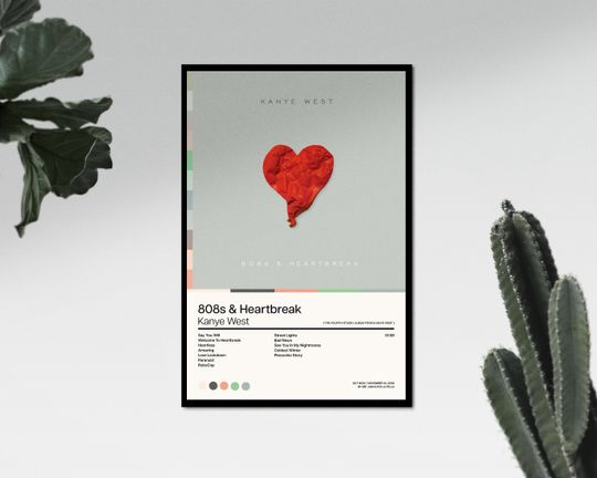 Kanye West - 808s and Heartbreak  - Album Art Poster