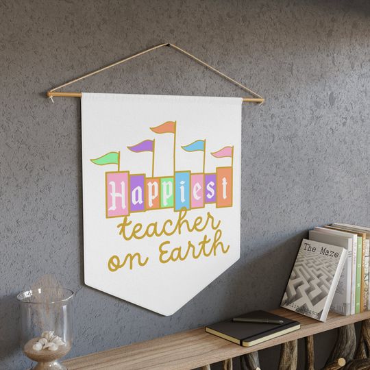 Happiest Teacher on Earth Wall Pennant | Disney Wall Decor | Disney Magic Wall Hanging