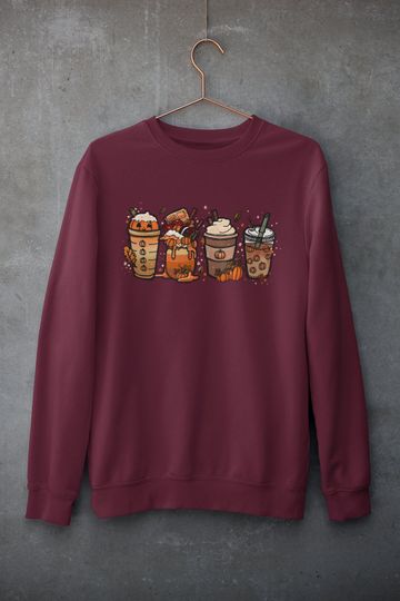 fall coffee Sweater, coffee Shirt, pumpkin spice, pumpkin spiced latte, Fall Crewneck