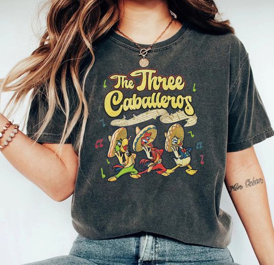 Retro Disney The Three Caballeros Classic Donald Duck Jose Carioca Panchito Pistoles Shirt