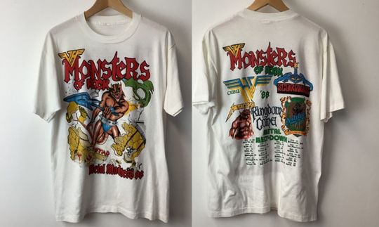 Vintage VH Monsters Of Rock Tour T shirt, Metal Madness 88' Monster Tour '88 Shirt