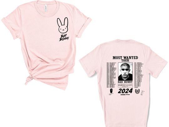 Bad Bunny Most Wanted Tour 2024 Back and Front Shirt