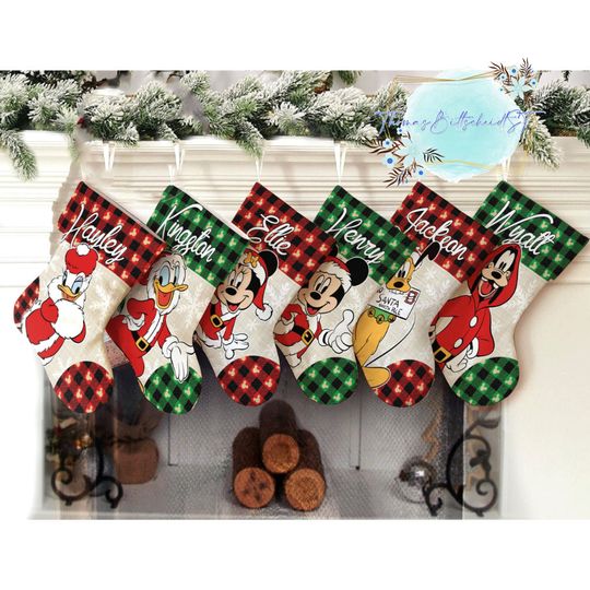 Personalized Mickey And Friends Disney Christmas Stocking, Family Christmas Stocking