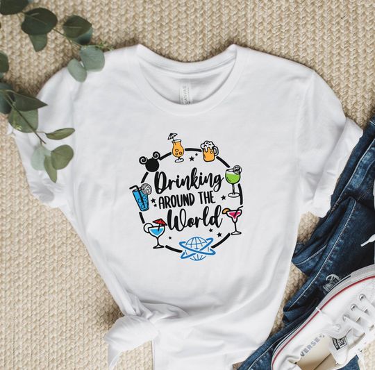 Drinking Around The World T-shirt, Disney Family and couple tshirt