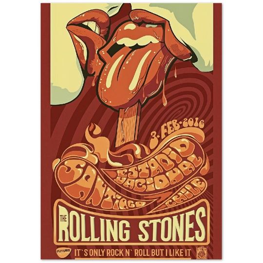 Rolling Stones Poster, Vintage Music Poster