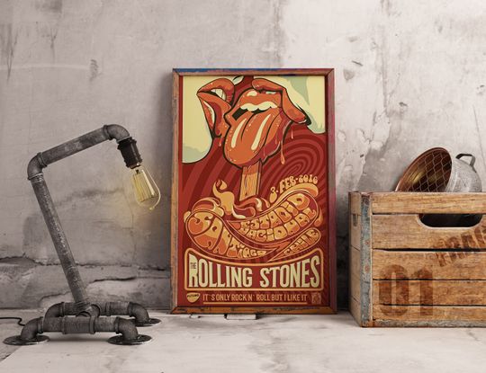 Rolling Stones Poster, Vintage Music Poster