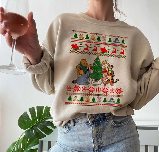 Disney Christmas Sweatshirt, Winnie The Pooh Christmas Sweatshirt