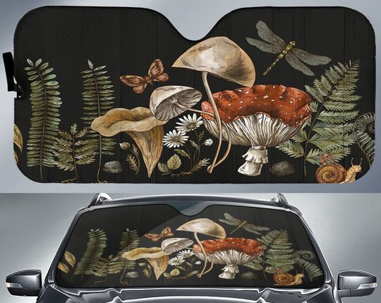 Boho Forest witch Magic mushroom Car Auto sunshade