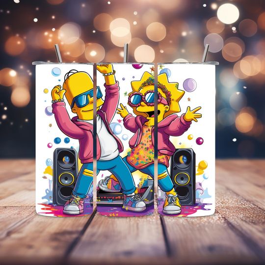 Simpson Tumbler Wrap, Skinny Tumbler Wrap, Tumbler Travel Cup, Simpsons Tumbler Gift