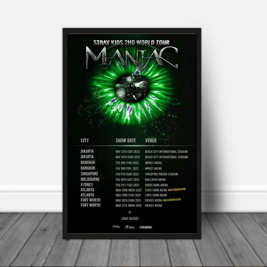 Stray Kids World Tour 2023 Poster, Stray Kids Maniac Tour 2023 Poster
