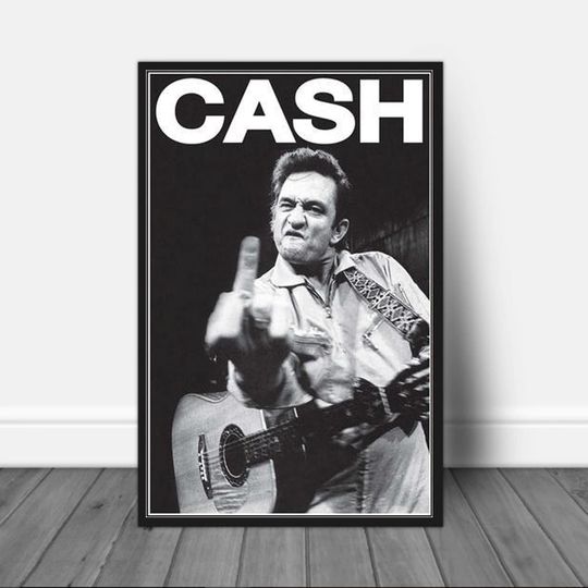 Johnny Cash Middle Finger Poster