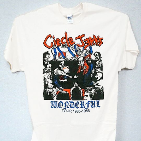 Circle Jerks T-Shirt, Vintage Circle Jerks Wonderful Tour 1985-1986 T-Shirt