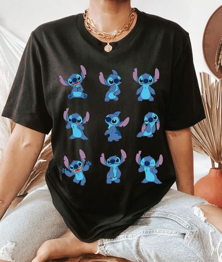 Disney Many Moods of Stitch T-Shirt, Lilo and Stitch Shirt, Family Matching Tee Disneyland Trip T-shirt