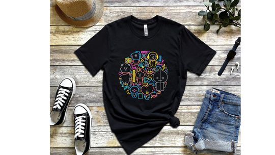 BT21 Characters Shirt, BT21 Doodles Outline Shirt
