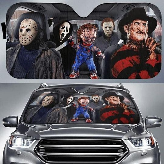 Hallowen Horror Michael Myers Jas0n Freedi Windshield  Car Sunshade