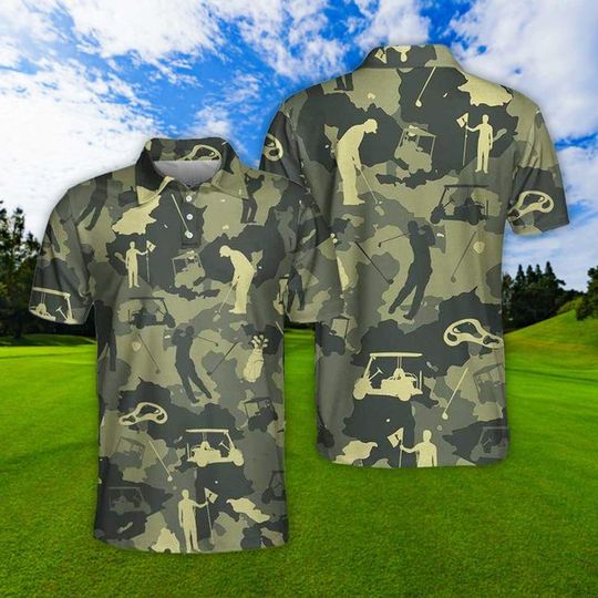 Golf Polo Shirt Golf Camo Pattern Polo Shirt Polo Shirt