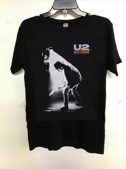 U2 Rock Band T-Shirt, Vintage 1988 U2 Rattle and Hum Album Music Tee