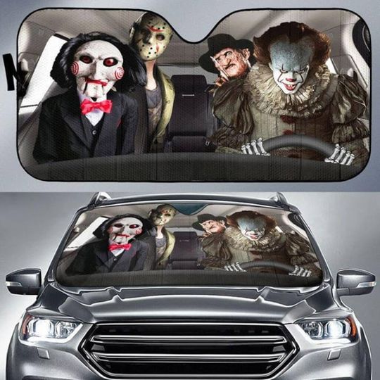 Horror Team Windshield Car Sun Shade