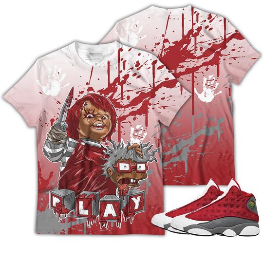 Chucky Chuckie Kills Halloween - Red Flint 13s Gifts Matching 3D T-Shirt