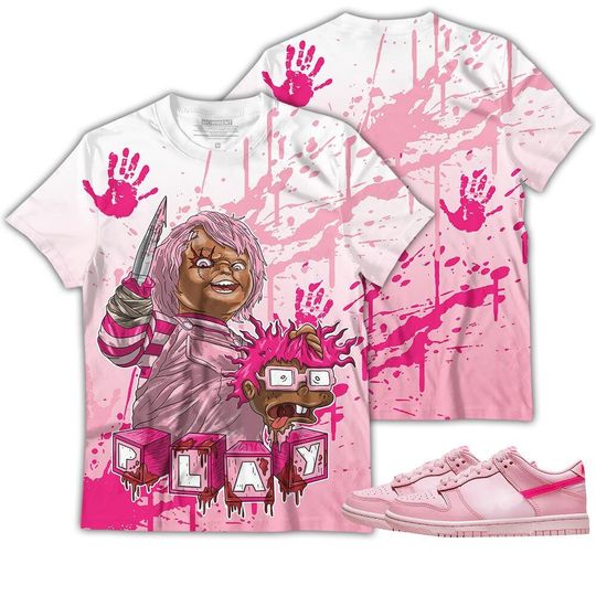 Chucky Chuckie Kills Halloween - Low Triple Pink Gifts Unisex Matching 3D T-Shirt