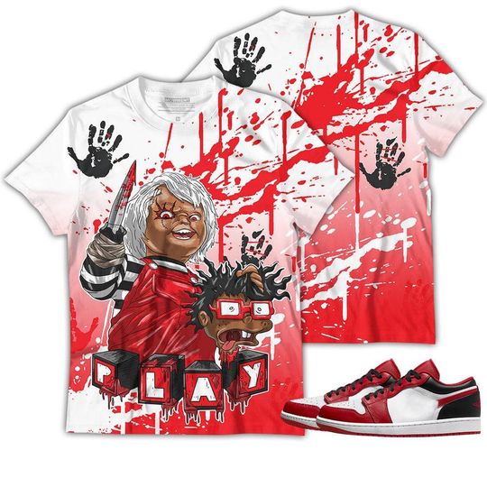 Chucky Chuckie Kills Halloween - Reverse Black Toe 1s Gifts Matching 3D T-Shirt