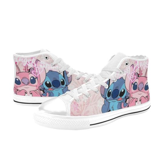 Stitch & Angel High Top Canvas Shoes, Stitch & Angel Love Sneakers