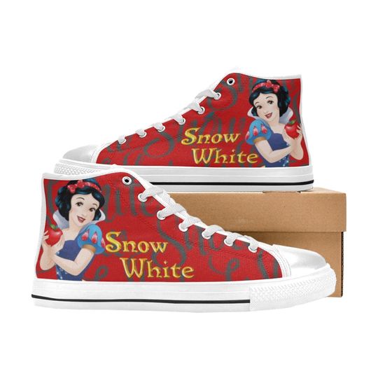 Snow White High Top Canvas Shoes, Snow White Princess Sneakers