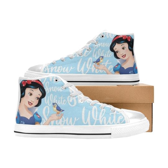 Snow White High Top Canvas Shoes, Snow White Princess High Top Sneakers