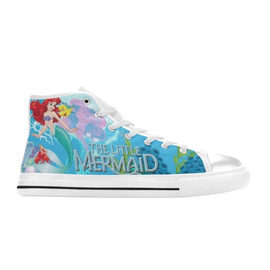 The Little Mermaid High Top Canvas Shoes, Little Mermaid Sneakers