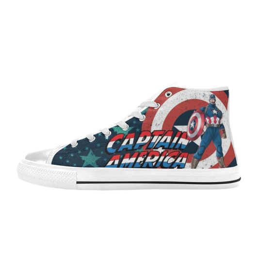 Captain America High Top Canvas Shoes, Unisex High Top Sneakers