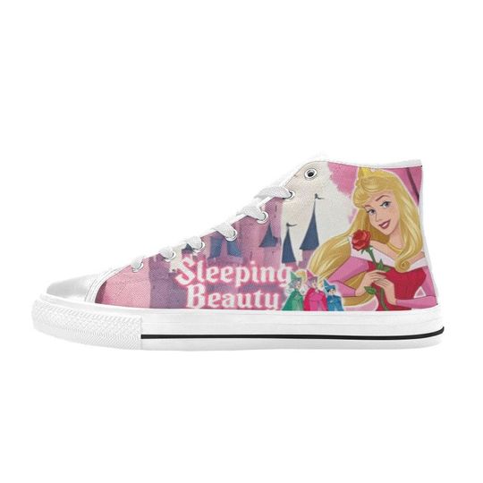 Sleeping Beauty High Top Canvas Shoes, Sleeping Beauty Sneakers