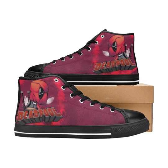 Deadpool  High Top Canvas Sneakers, Deadpool Hero Shoes
