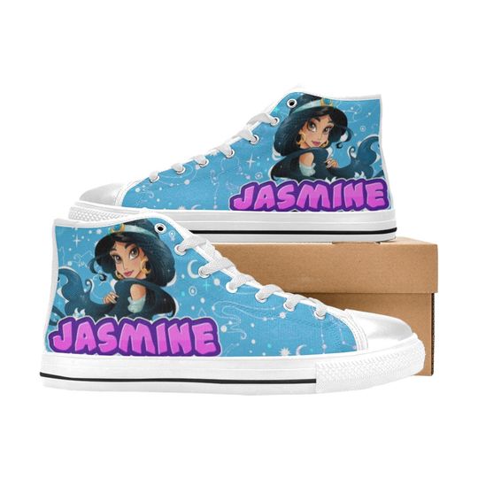 Princess Jasmine Inspired High Top Canvas Sneakers, Jasmine Princess Sneakers