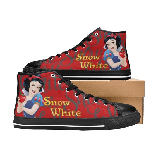 Snow White High Top Canvas Shoes, Snow White Princess Sneakers